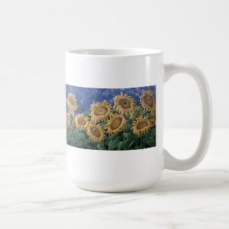 Moonlit sternenklare Nachtsonnenblume Kaffeetasse