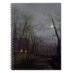 Moonlit Straßen-Szene, 1882 (Öl auf Leinwand) 2 Notizblock