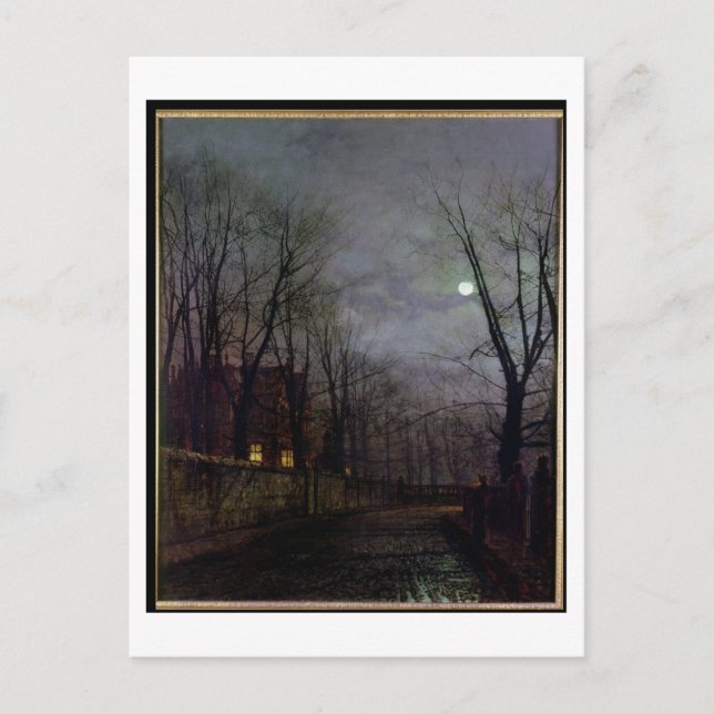 Moonlit Street Scene, 1882 (Öl auf Leinwand) 2 Postkarte (Vorderseite)