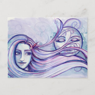 Moonlit Thoughts MoonChild Goddess Moon Child Postkarte