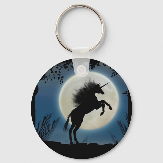 Moonlit Unicorn Schlüsselanhänger (Vorderseite)
