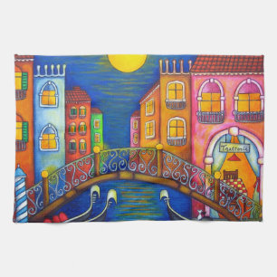 Moonlit Venedig-Amerikaner MoJo Geschirrtuch