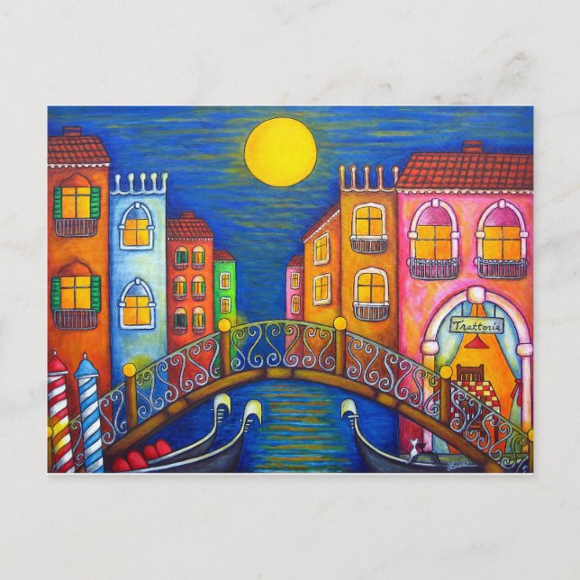Moonlit Venice Post Card by Lisenz Lorenz Postkarte (Vorderseite)