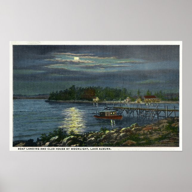 Moonlit View of Lake, Boat Landing & the Poster (Vorne)