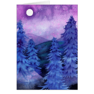 Moonlit Wald - hübsche Baum-Karte