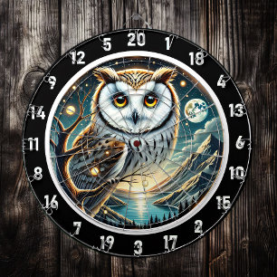 Moonlit Watcher Owl Dartboard Design Dartscheibe