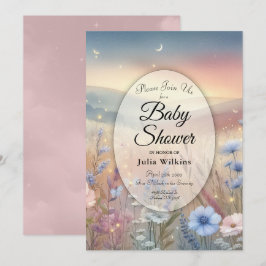Moonlit Wildblume Whispers Kinderdusche Einladung