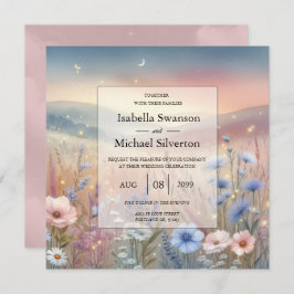 Moonlit Wildblume Whispers Wedding Einladung