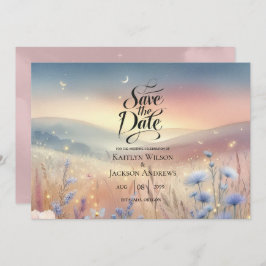 Moonlit Wildblume Whispers Wedding Save The Date