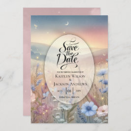 Moonlit Wildblume Whispers Wedding Save The Date