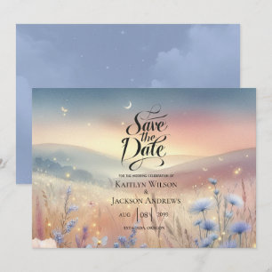 Moonlit Wildblume Whispers Wedding Save The Date