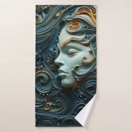 Moonlit Woman 3D Art Badehandtuch