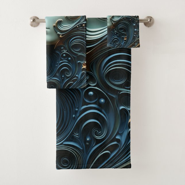 Moonlit Woman 3D Art Badhandtuch Set (Insitu)