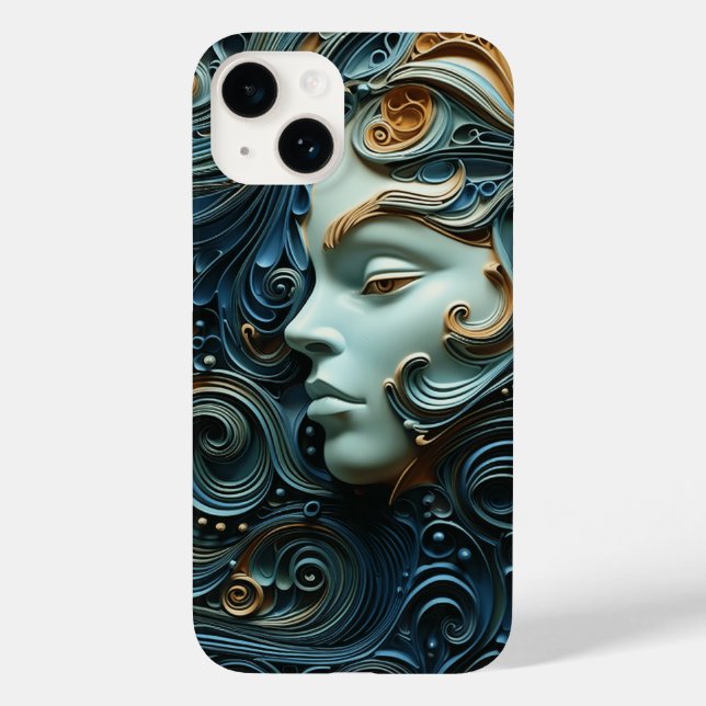 Moonlit Woman 3D Art Case-Mate iPhone 14 Hülle (Rückseite)