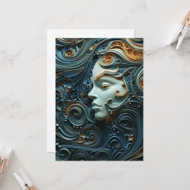 Moonlit Woman 3D Art Einladung (Vorderseite/Rückseite Beispiel)