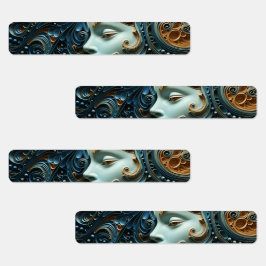 Moonlit Woman 3D Art Etiketten