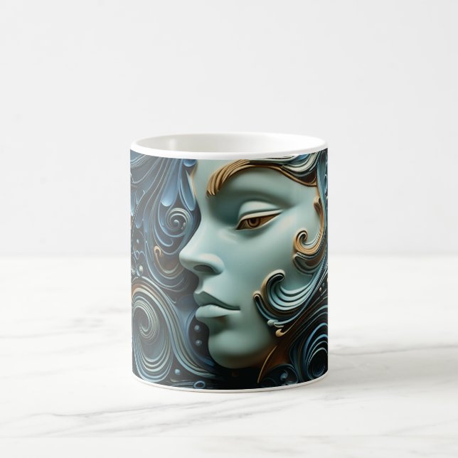 Moonlit Woman 3D Art Kaffeetasse (Mittel)