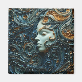 Moonlit Woman 3D Art Magnet
