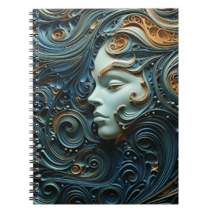 Moonlit Woman 3D Art Notizblock