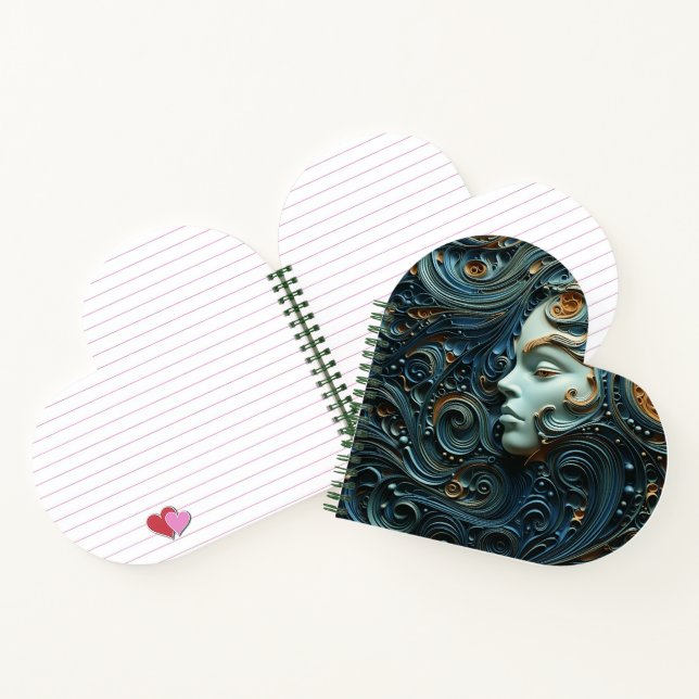 Moonlit Woman 3D Art Notizbuch (Innenseite)