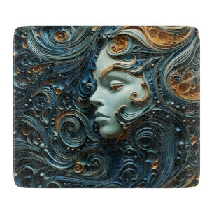 Moonlit Woman 3D Art Schneidebrett