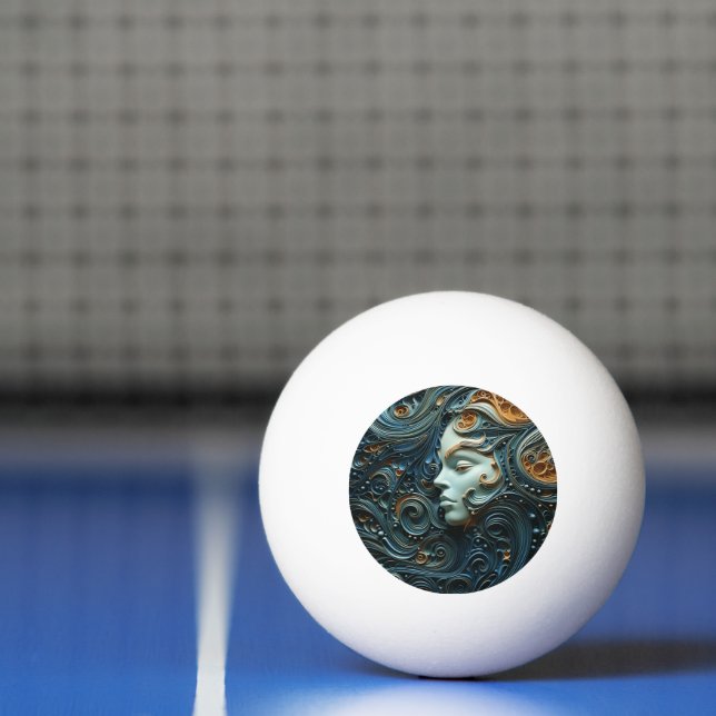 Moonlit Woman 3D Art Tischtennisball (Netto)