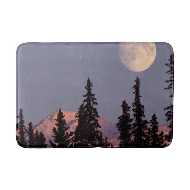 Moonrise Early Winter | Ankerplatz, Alaska Badematte (Vorderseite)