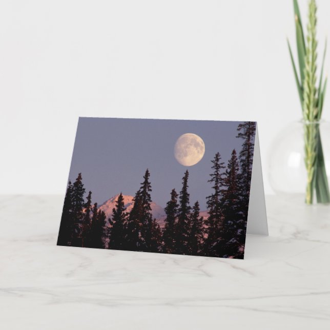 Moonrise Early Winter | Ankerplatz, Alaska Karte (Vorderseite)