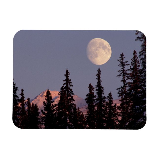 Moonrise Early Winter | Ankerplatz, Alaska Magnet (Horizontal)