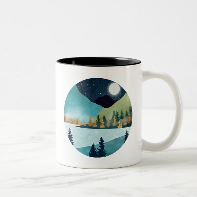Moonrise Lake Zweifarbige Tasse (Rechts)