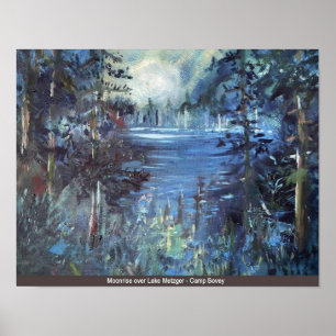 Moonrise über den Metzger See Poster