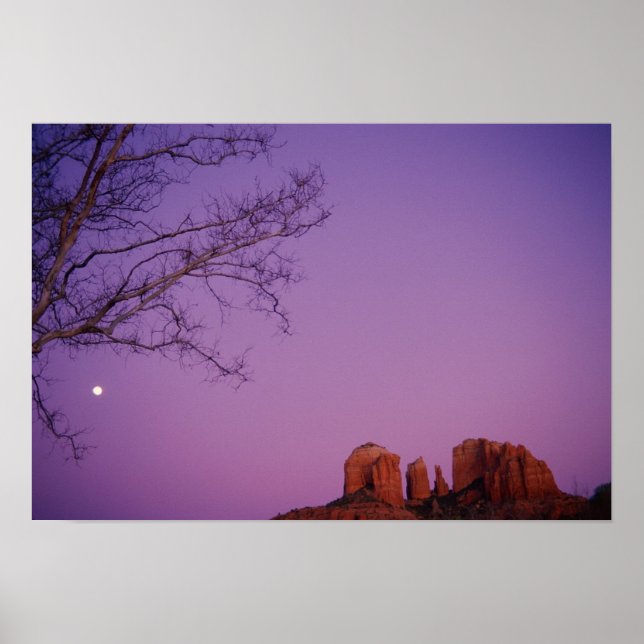 Moonrise über den Oak Creek Canyon Poster (Vorne)