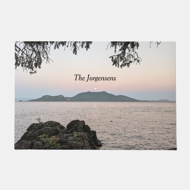 Moonrise über den San Juan Islands Doormat Fußmatte (Vorderseite)