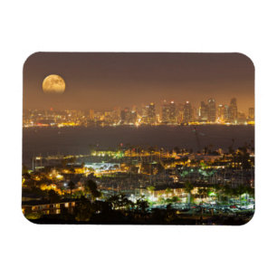 Moonrise über der Skyline von San Diego Magnet