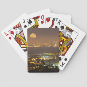 Moonrise über der Skyline von San Diego Spielkarten