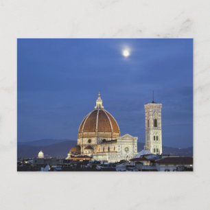 Moonrise und Florenz-Kathedrale, Basilika di Postkarte