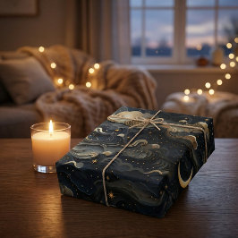 Moon's Journey: 3D Night Sky Design Geschenkpapier