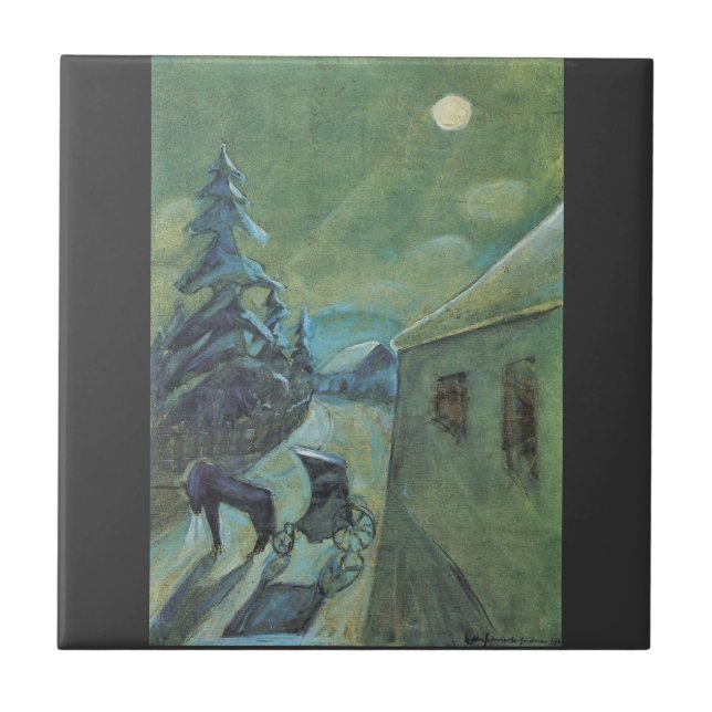 Moonscape mit Pferd durch Walter Gramatte Fliese (Vorderseite)