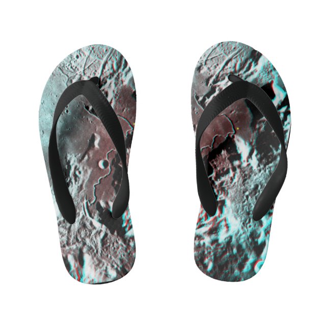 Moonscape Space Foto Anaglyph Hadley Channel Kinderbadesandalen (Fußbett)