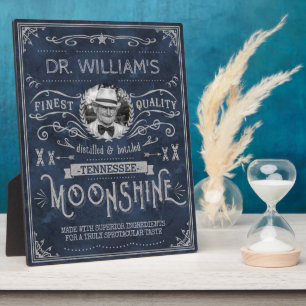 Moonshine Hillbilly Medicine Vintage Custom Blue Fotoplatte