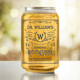 Moonshine-Individuelle Name und Monogramm-Vintager Dosenglas