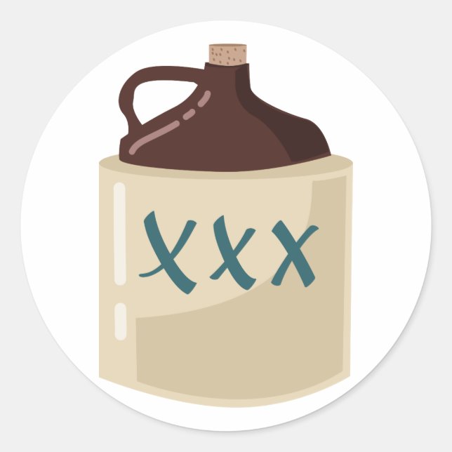 Moonshine Jug Runder Aufkleber (Vorderseite)