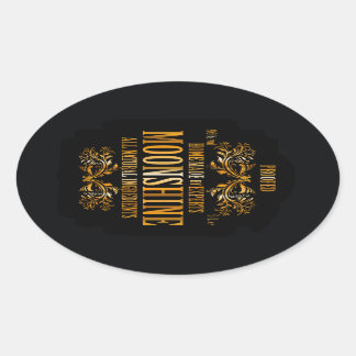 Moonshine Ovaler Aufkleber