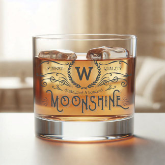Moonshine Personalisiert Monogram Vintag Look Whiskyglas