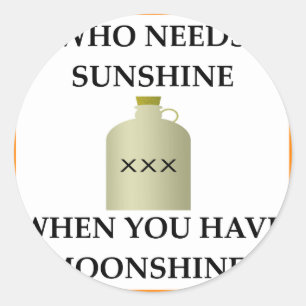 MOONSHINE RUNDER AUFKLEBER