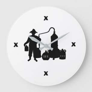 Moonshine-Silhouette-Uhr Große Wanduhr