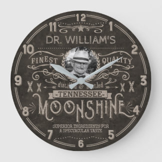 Moonshine Vintag Hillbilly Medicine Custom Brown Große Wanduhr