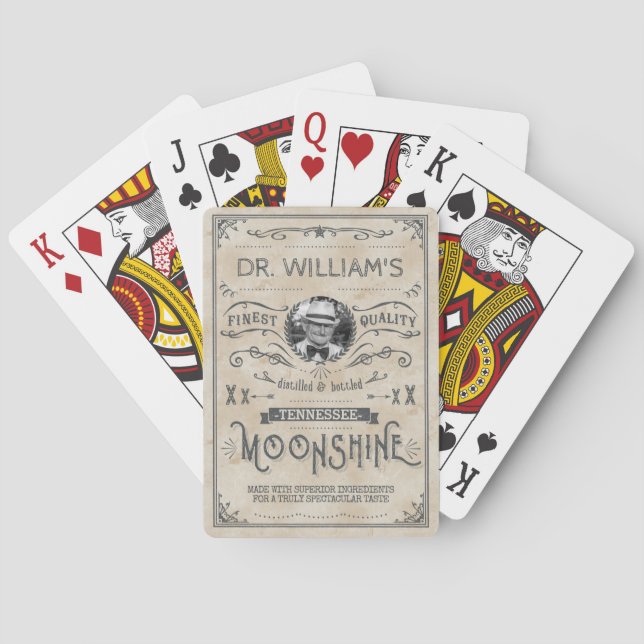 Moonshine Vintage lustige Spielkarten (Rückseite)