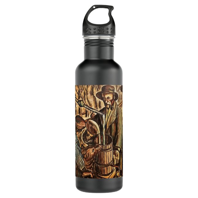 Moonshiners machen weißen Blitz Whiskey Liquor Edelstahlflasche (Vorderseite)