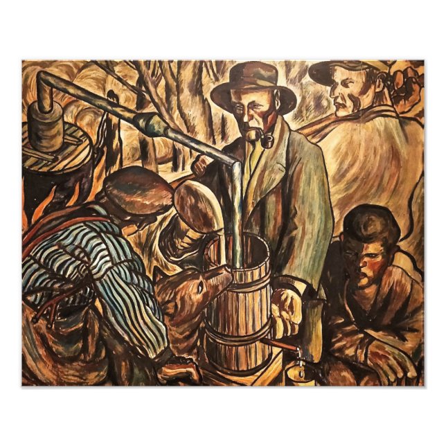 Moonshiners machen weißen Blitz Whiskey Liquor Fotodruck (Vorne)